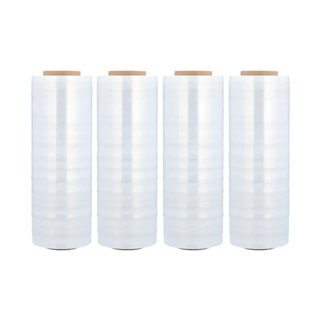 Alt view image 2 of 7 - PSBM Cast Hand Stretch Wrap Plastic Shrink Film 12" x 2000' 60 GA 4 Rolls Heavy Duty up to 800% Ultimate Stretch Clear Plastic Wrap Industrial Strength Shrink Film for Moving, Packing & Shipping