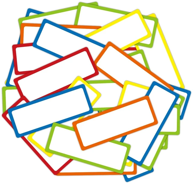 Main image of Colored Border Dry Erase Magnetic Labels 3.1x1.2 Inch, Reusable Magnetic Dry Erase Labels for Classroom Office WhiteboardsPack of 40