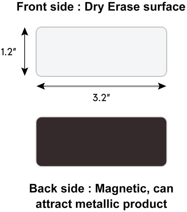 Alt view image 2 of 7 - Dry Erase Magnetic Labels 3.1x1.2 Inch White, Reusable Magnetic Dry Erase Labels for Classroom Office WhiteboardsPack of 40