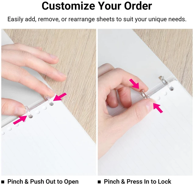 Alt view image 3 of 7 - Good Time 2x2 Spiral Binder Notebooks, 3 Pack B5 Refillable Notebook with Extra 100 College Ruled Loose leaf Papers. Pre-Packed 10 Sheets in 8mm Ruled Each, Perfect Notebooks for School & Work