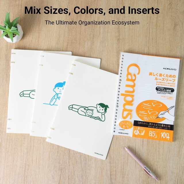 Alt view image 7 of 7 - Good Time 2x2 Spiral Binder Notebooks, 3 Pack B5 Refillable Notebook with Extra 100 College Ruled Loose leaf Papers. Pre-Packed 10 Sheets in 8mm Ruled Each, Perfect Notebooks for School & Work