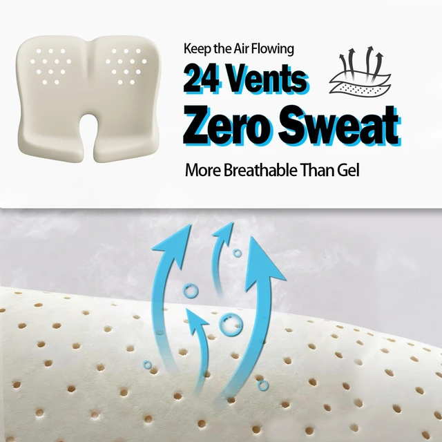 Alt view image 5 of 7 - Extra Large Seat Cushion for Sciatica & Tailbone Pain Pressure Relief Coccyx Cushion for Office Chair, Car Seat, Wheelchair, and Long Sitting Sciatica Pain Relief Pillow