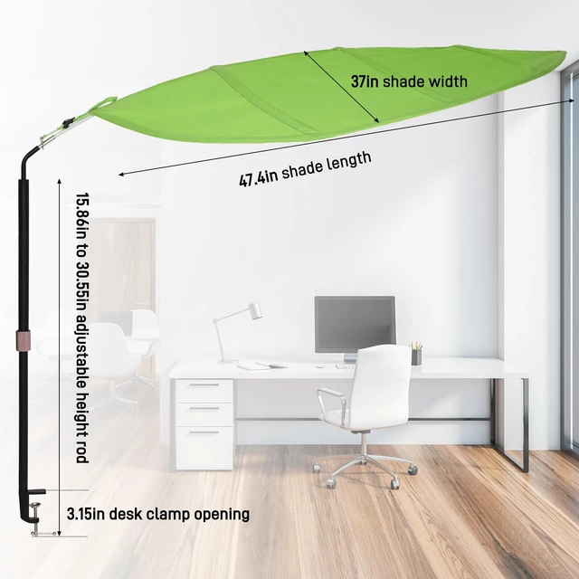 Alt view image 7 of 7 - Green Office Cubicle and Desk Shade for Cubicle to Block Light Ideal for Light Sensitive Workers,Adjustable,UV-Resistant-Blocks Overhead Light,Glare and AC Airflow