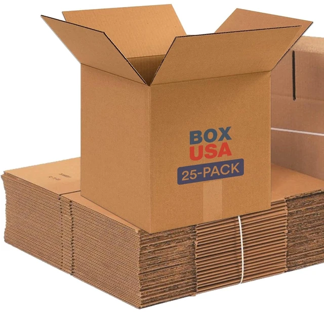 Main image of Shipping Boxes 12"L x 12"W x 12"H, 25-Pack Small Corrugated Cardboard for Shipping, Packaging, Moving, Storage for Home or Business, Strong Wholesale Bulk Boxes