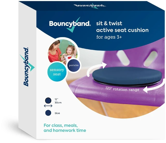 Main image of BouncyBand Sit & Twist Active Seat Cushion 12 D Sensory Cushion for Kids Up to 300lbs Sensory Tool Promotes Active Learning and Improves Focus and Productivity