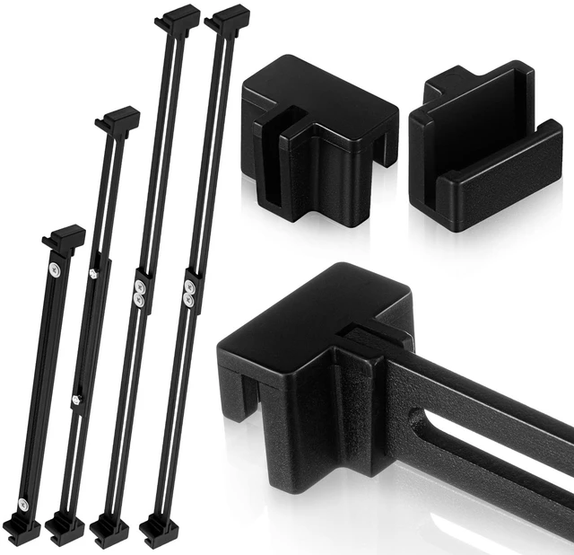 Main image of 12 Pcs Metal Adjustable File Cabinet Rails Set, Black,10-18 Inch Include 8 Hanging File Rail Clips 4 Cabinet Dividers Bars Suitable for Cabinets with Drawer Thickness Less Than 1/8 Inch
