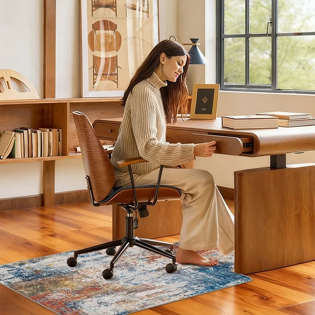 Alt view image 5 of 7 - Office Chair Mat for Hardwood Floor & Tile Floor,36"X 48"-Convex Multii Heavy Duty Desk Chair Mat for Hard Floors, Under Desk Rug for Rolling Computer Chair,Anti Slip,Low Pile Carpet Protector