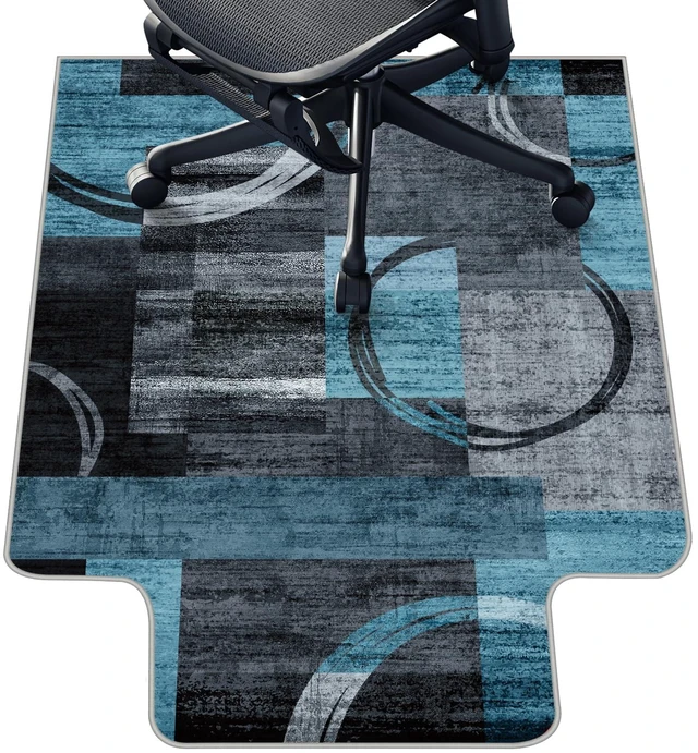 Main image of Office Chair Mat for Hardwood Floor & Tile Floor,36"X 48"-Convex Geo Blue Heavy Duty Desk Chair Mat for Hard Floors, Under Desk Rug for Rolling Computer Chair,Anti Slip,Low Pile Carpet Protector