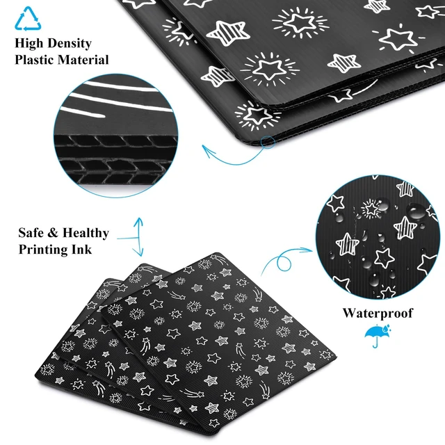 Alt view image 3 of 7 - Black 24-Pack Desk Dividers for Students, Waterproof Plastic Study Carrel Divider, Durable Testing Dividers for Classroom Teacher Supplies, Easy to Clean Privacy Shield Folder Boards for Student Desk