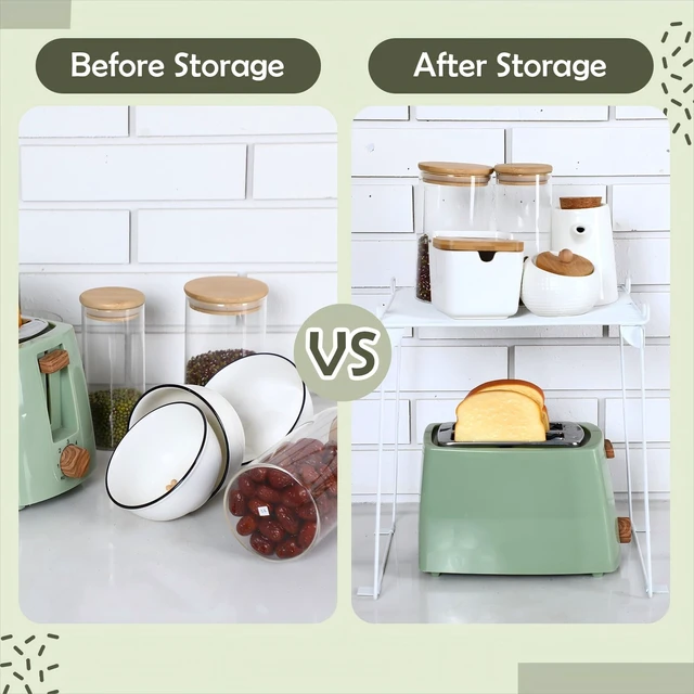 Alt view image 5 of 6 - Metal Locker Shelf Organizer Stackable School, Single Layer, White Back to School Essentials, Fits Standard Size School Lockers, Collapsible Organizer Accessories, Gym Work Kitchen Office