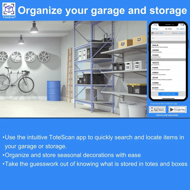 Alt view image 4 of 7 - Intelligent QR Labels for Organization/Moving/Storage (45 Unique Labels, 2.5"x3") Multi-Color (red/Green/Blue/Yellow/Purple) (Multi-Color)
