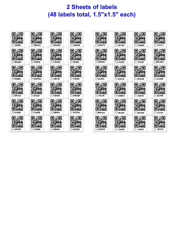 Alt view image 6 of 7 - Intelligent QR Labels for Organization/Moving/Storage (48 Unique Labels, 1.5"x1.5")