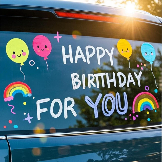Alt view image 4 of 7 - Window Chalk Markers for Cars Glass Washable, 2 boxes X 8 Colors Liquid Chalk Marker Pens with 7mm 2 in 1 Nib Wide Tips, Big Chalkboard Markers Car Window pens
