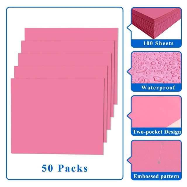 Alt view image 5 of 7 - File folders with Pockets,Pink Two folders for documents,50 Pack Paper Folders with Card Slot,Letter Size,School Students,Business,Home and Office Workers
