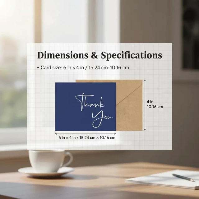 Alt view image 3 of 6 - 100 Pack Thank You Cards With Envelopes Bulk Set & Stickers - 4x6 inch Blank Thank You Notes Bulk Box Set - Large Note Card Small Business, Wedding, Baby Shower & Bridal Shower - Navy Blue