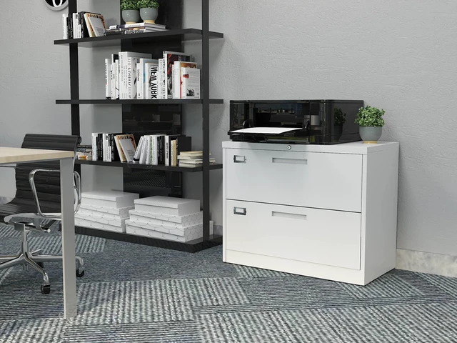 Alt view image 6 of 7 - 2 Drawer Lateral File Cabinet Metal Filing Storage Cabinet with Lock Office Home Steel File Cabinet for A4 Legal/Letter Size File Cabinet Locked,Assembly Required (2 Drawer, White)