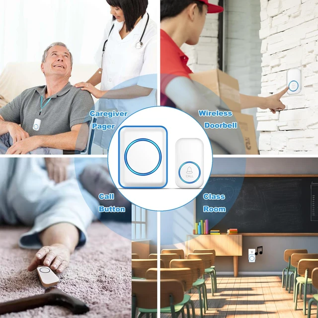 Alt view image 5 of 7 - FullHouse Caregiver Pager Wireless Emergency Call Button for Elderly 1000+ Feet Range, Senior Alert Button to Call Family, Monitoring Calling System for Patient/Disabled at Home, IP55 Waterproof