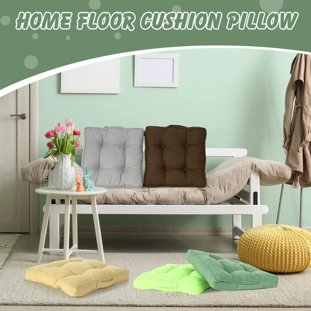 Alt view image 4 of 4 - 8 Pcs Floor Cushions for Classroom, Dark Color, Square 15x15x2.4 Inch, Cotton Linen, Flexible Seating Pillows Bulk, Multiple Colors, for Kids Home School Kindergarten Nursery
