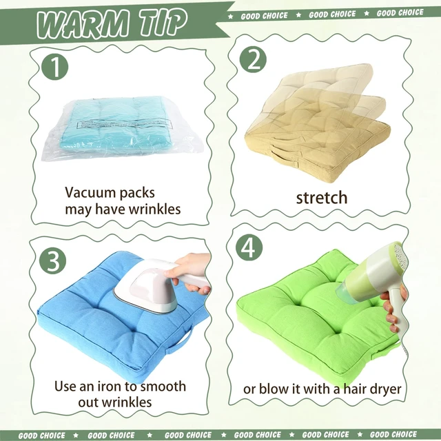 Alt view image 3 of 4 - 8 Pcs Floor Cushions for Classroom, Dark Color, Square 15x15x2.4 Inch, Cotton Linen, Flexible Seating Pillows Bulk, Multiple Colors, for Kids Home School Kindergarten Nursery