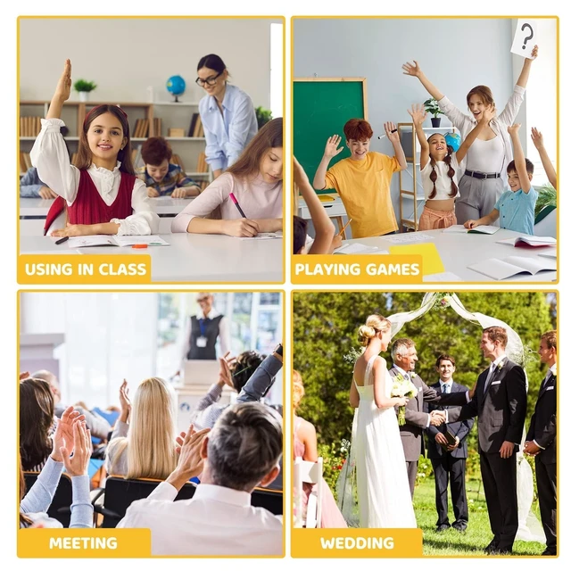 Alt view image 6 of 7 - 80 PCS 8 x 10 Inch Dry Erase Paddle, Handheld Wooden White Board Double Sided Dry Erase Signs Auction Paddles for Students Classroom Office Meeting Voting Answers Shower Games Party(80)