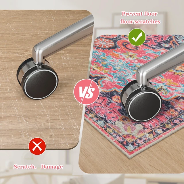 Alt view image 6 of 7 - Office Chair Mat for Hardwood Floor, 48"x60" Office Rug for Rolling Chair, Desk Floor Mats for Office Chair, Anti-Slip Computer Gaming Chair Mat, Easy to Roll, Fuchsia/Multi