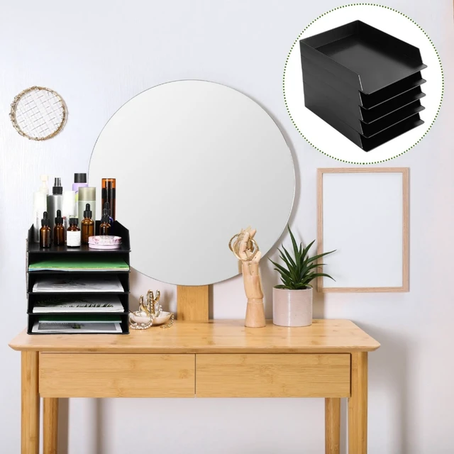 Alt view image 5 of 7 - 20 Pcs Stackable Paper Letter Trays Plastic Desk Organizer, Black Rectangular Holder with Desktop Document File Storage, Back to School Paper Sorter in Office, Sturdy Plastic Material