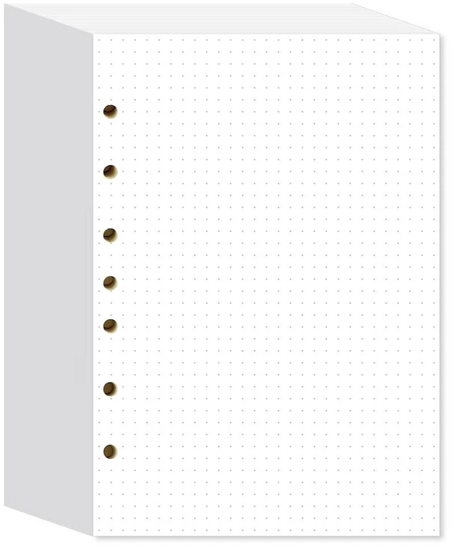 Main image of Dotted Filler Paper Pack of 500 Sheets 5.5x8.5" for 3-Ring & 7-Ring Mini Binders, 7 Hole Punched