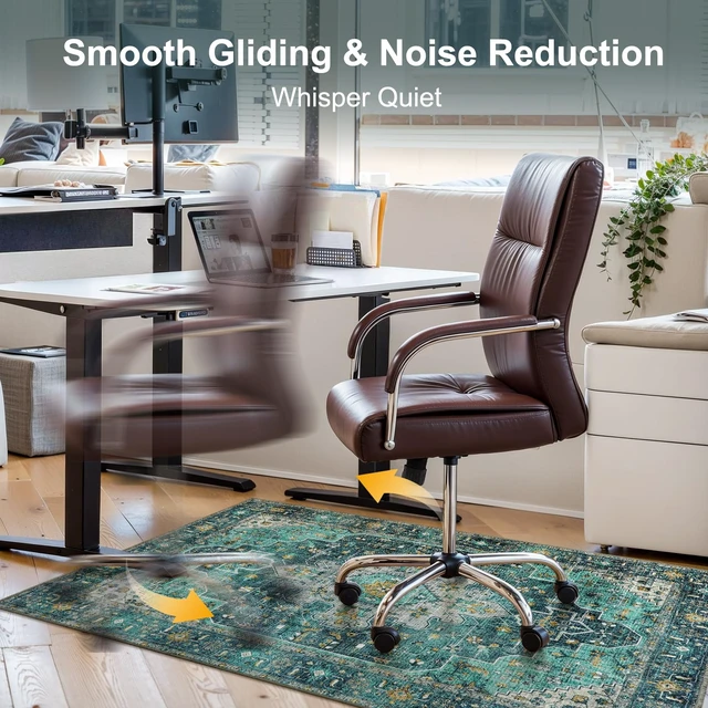 Alt view image 4 of 7 - 48"x60" Chair Mat for Hardwood Floor/Tile Floor, Desk Chair Mats for Hard Floors, Under Desk Rug Protector for Rolling Chair, Computer Gaming Chair Mat, Low Pile Carpet Floor Mat