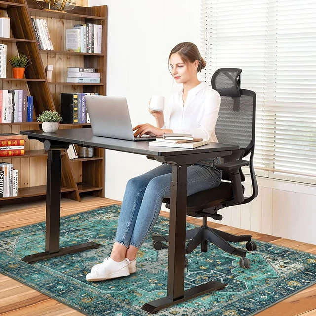 Alt view image 5 of 7 - 48"x60" Chair Mat for Hardwood Floor/Tile Floor, Desk Chair Mats for Hard Floors, Under Desk Rug Protector for Rolling Chair, Computer Gaming Chair Mat, Low Pile Carpet Floor Mat
