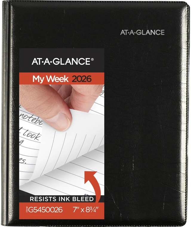 Main image of 2026 Planner, Weekly & Monthly, 7" x 8.75", Medium, Refillable, Executive, DayMinder, Black (G5450026)