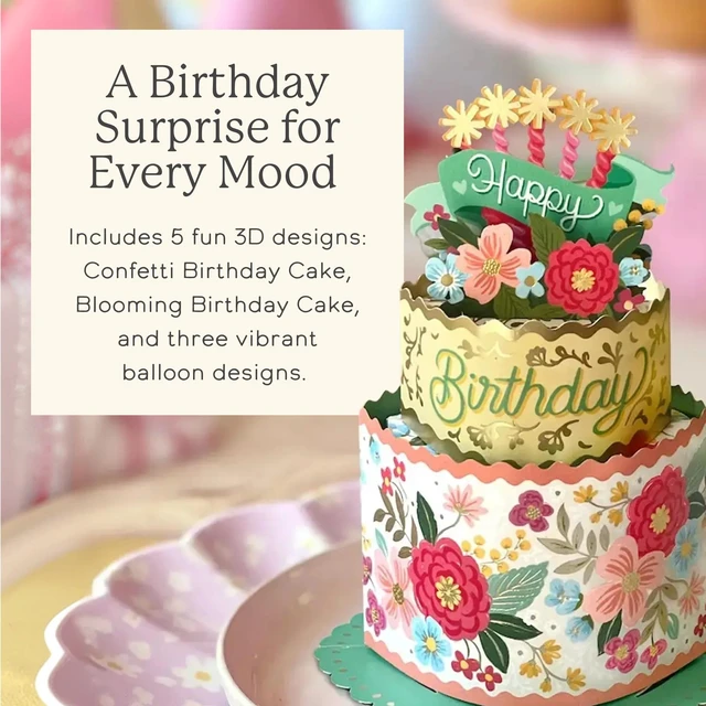 Alt view image 3 of 7 - Mini Birthday Collection Boxed Set of 5 Includes Note Cards and Envelopes Cakes & Balloon Designs for Birthday Cards & More, Kids & Adults