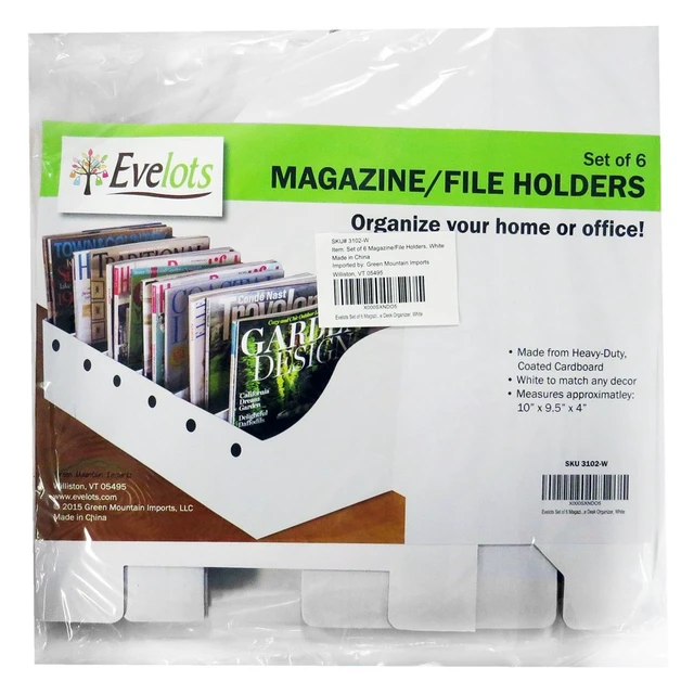 Alt view image 6 of 6 - Magazine File Holder -Set of 6 White - Office Desk Organizer - Sturdy Cardboard - New Upgraded Double Front Panel -4" Wide-Easy Assemble