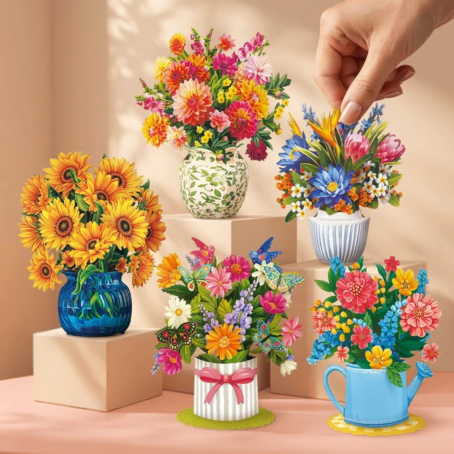 Alt view image 2 of 7 - Mini Thank You Blooms Boxed Set of 5 Includes Note Cards & Envelopes Mini Gift Box for Teacher, Hostess & More, Coworker Gifts