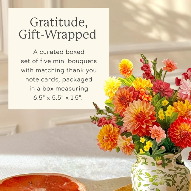 Alt view image 3 of 7 - Mini Thank You Blooms Boxed Set of 5 Includes Note Cards & Envelopes Mini Gift Box for Teacher, Hostess & More, Coworker Gifts