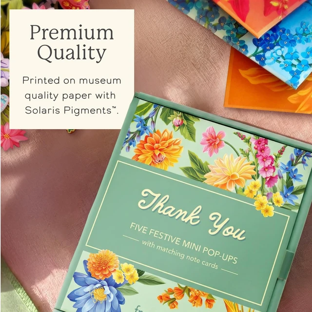 Alt view image 5 of 7 - Mini Thank You Blooms Boxed Set of 5 Includes Note Cards & Envelopes Mini Gift Box for Teacher, Hostess & More, Coworker Gifts