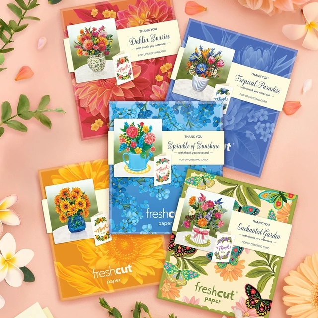 Alt view image 6 of 7 - Mini Thank You Blooms Boxed Set of 5 Includes Note Cards & Envelopes Mini Gift Box for Teacher, Hostess & More, Coworker Gifts