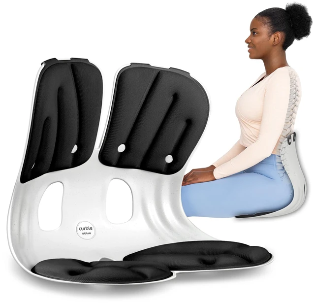 Main image of Grand Extra Wide Ergonomic Seat Support, Sit Straighter Without Effort, Passive Posture Trainer for Office, Home & Car (Black)