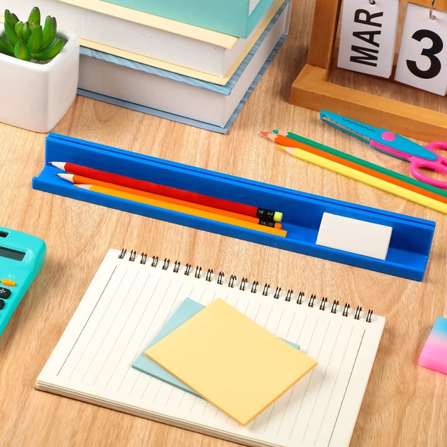 Alt view image 3 of 6 - 30 Pcs Classroom Desk Name Plate Holder Student Index Cards Storage Kids Desk Accessories, Desktop Helper Prop, Station Guard Panels Organizer, Water Bottle Holder