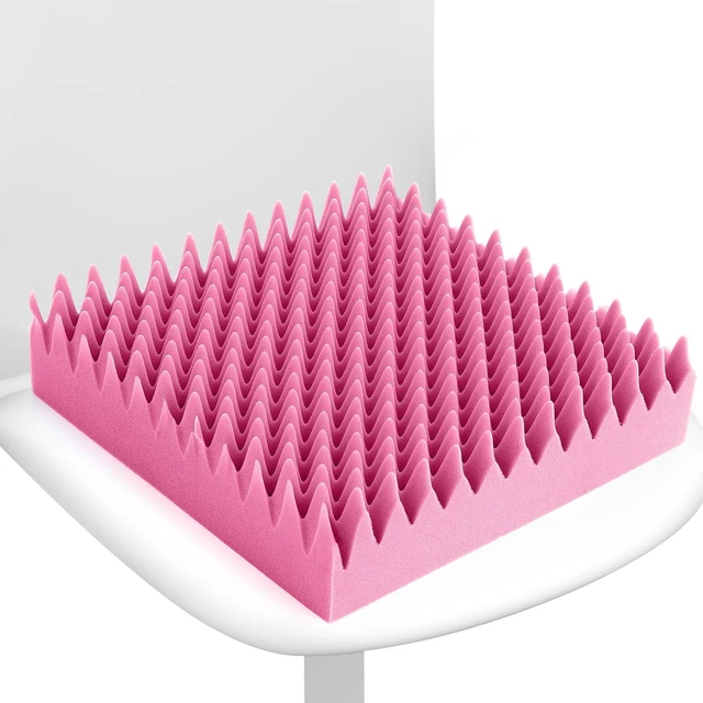 Main image of 1 Pcs Egg Foam Pad,18 X 16 X 4 Inches Egg-Shaped,Pink Egg Seat Cushions Crate for Chairs, Convoluted Foam Relieves Pressure, Breathable Design, For Wheelchair Office Car Seats