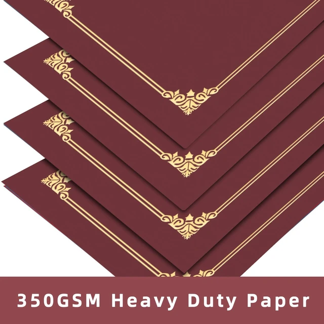 Alt view image 4 of 7 - 90 Packs Certificate Holders, Burgundy Diploma Holders, Document Award Covers Certificate Folders with Gold Foil Border for 8.5x11 Letter Size