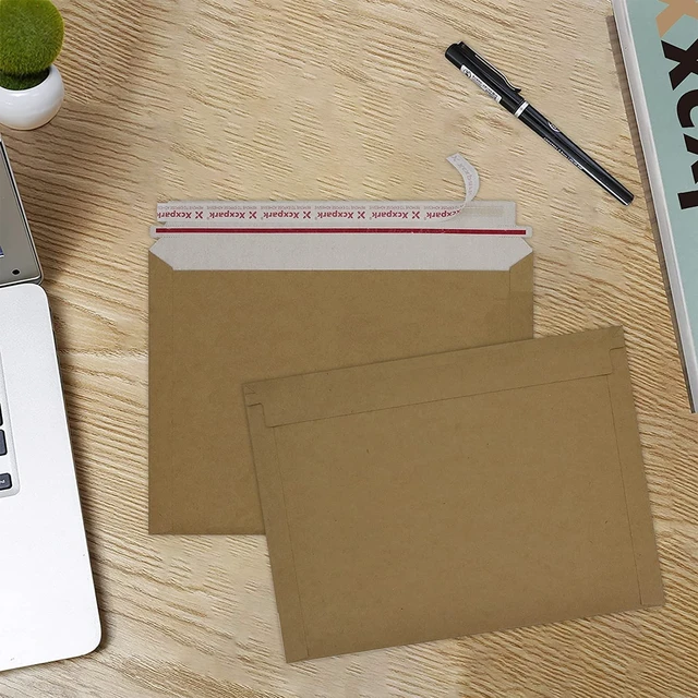 Alt view image 7 of 7 - 25 Pack Brown Kraft Rigid Mailers, 9.5x12.5 inches Self Seal Photo Document Mailers Premium Cardboard Keep Flat Envelopes for Photos, Pictures, Papers, Files, CD