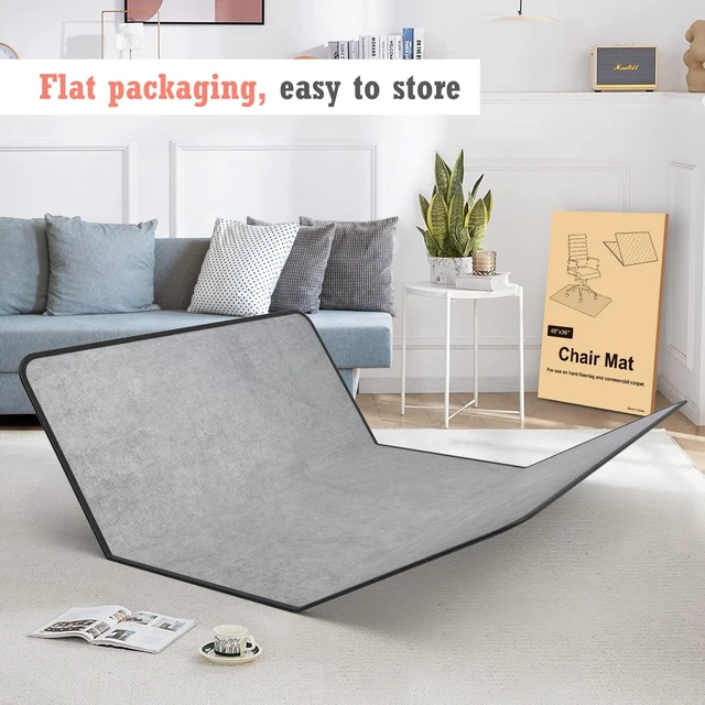 Alt view image 5 of 7 - Heavy Duty Office Chair Mat for Carpet and Hardwood Floor Bohemian Desk Chair Mat Rug 36'' x 48'' Corduroy Surface Floor mats for Office Home
