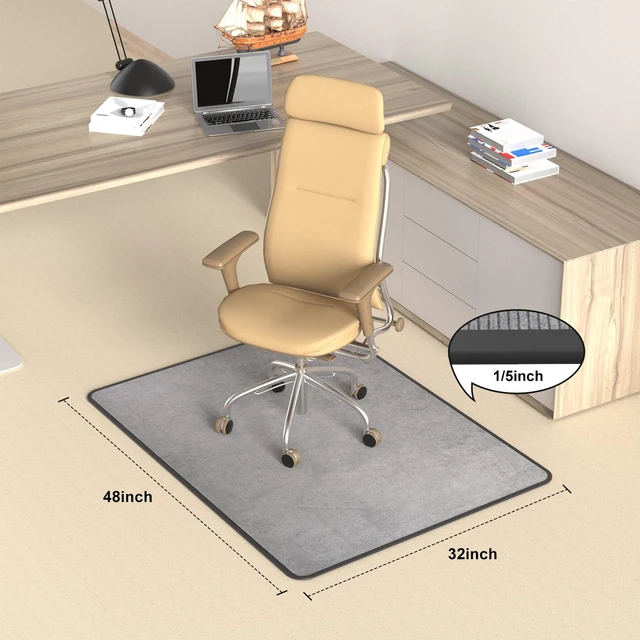 Alt view image 6 of 7 - Heavy Duty Office Chair Mat for Carpet and Hardwood Floor Bohemian Desk Chair Mat Rug 36'' x 48'' Corduroy Surface Floor mats for Office Home
