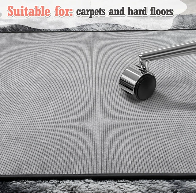 Alt view image 7 of 7 - Heavy Duty Office Chair Mat for Carpet and Hardwood Floor Bohemian Desk Chair Mat Rug 36'' x 48'' Corduroy Surface Floor mats for Office Home