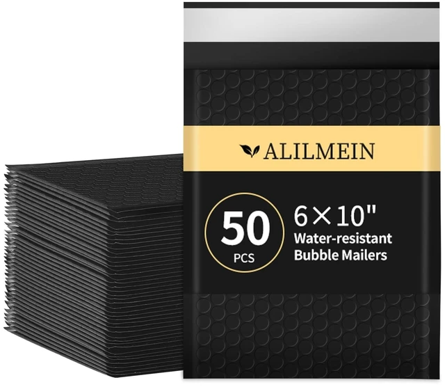 Main image of 6×10" Inch Bubble Mailers 50 Pack Waterproof Padded Envelopes Self Seal Adhesive Shipping Bags for Mailing Cards Jewelry Makeup and Small Business Packaging