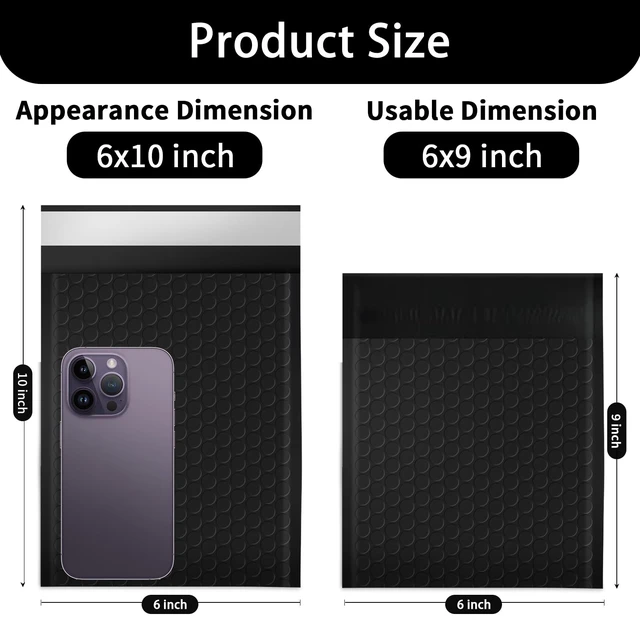 Alt view image 2 of 7 - 6×10" Inch Bubble Mailers 50 Pack Waterproof Padded Envelopes Self Seal Adhesive Shipping Bags for Mailing Cards Jewelry Makeup and Small Business Packaging