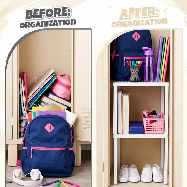 Alt view image 5 of 7 - 2 Pcs Locker Organizer Shelf Stackable 2-Tier Shelves Fits Standard Size School Lockers Heavy Duty Metal Locker Shelf for School Office Gym Lockers Home Storage 11x 10 x 12 Inch(White)