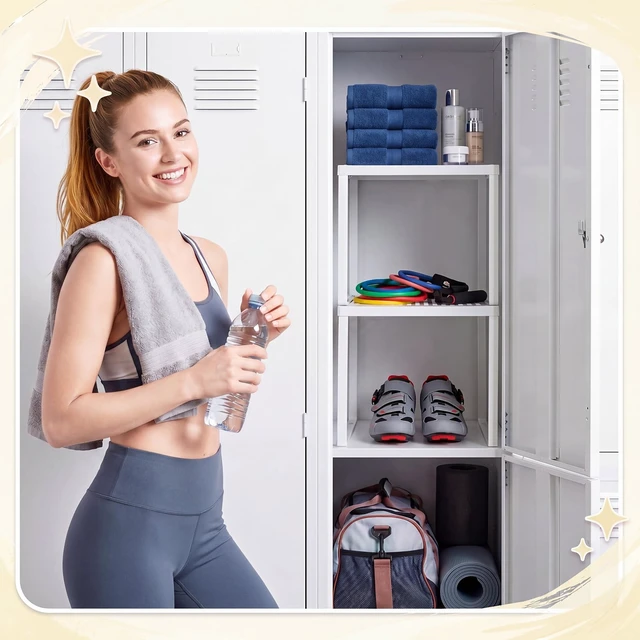 Alt view image 6 of 7 - 2 Pcs Locker Organizer Shelf Stackable 2-Tier Shelves Fits Standard Size School Lockers Heavy Duty Metal Locker Shelf for School Office Gym Lockers Home Storage 11x 10 x 12 Inch(White)