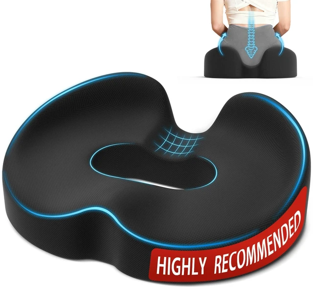 Main image of Donut Pillow Seat Cushion Memory Foam Lifting Cushions, Black Coccyx & Hemorrhoid Pillow for Office, Tailbone Pressure Relief Cushion for Pregnancy, Postpartum and Long Sitting