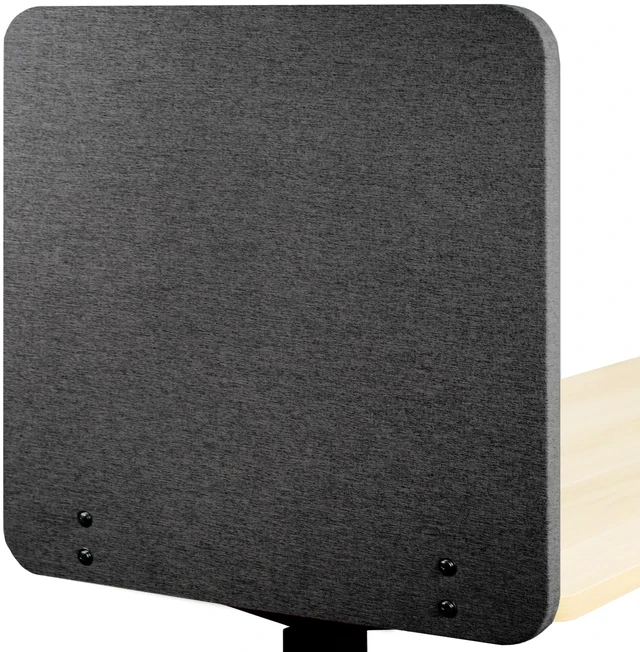 Main image of Dark Gray Clamp-on 24 x 24 in Privacy Panel, PP-1-V024D Sound Absorbing PET Partition, Above or Below Desk Office Divider, Sturdy C-Clamp, Fits 0.4-1.4 in Thick Desktops